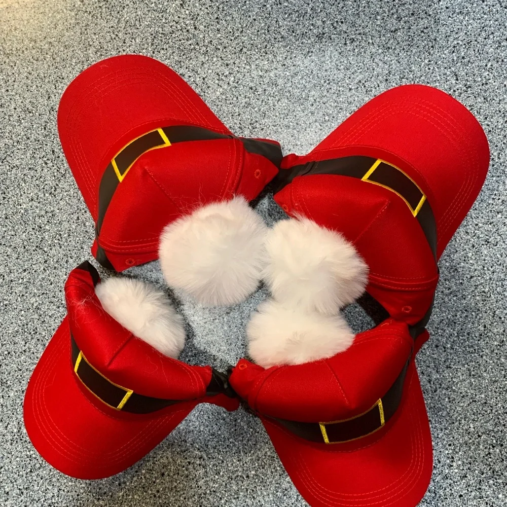 Christmas Santa Baseball Cap Adjustable Adult. NEW | 4 Pack